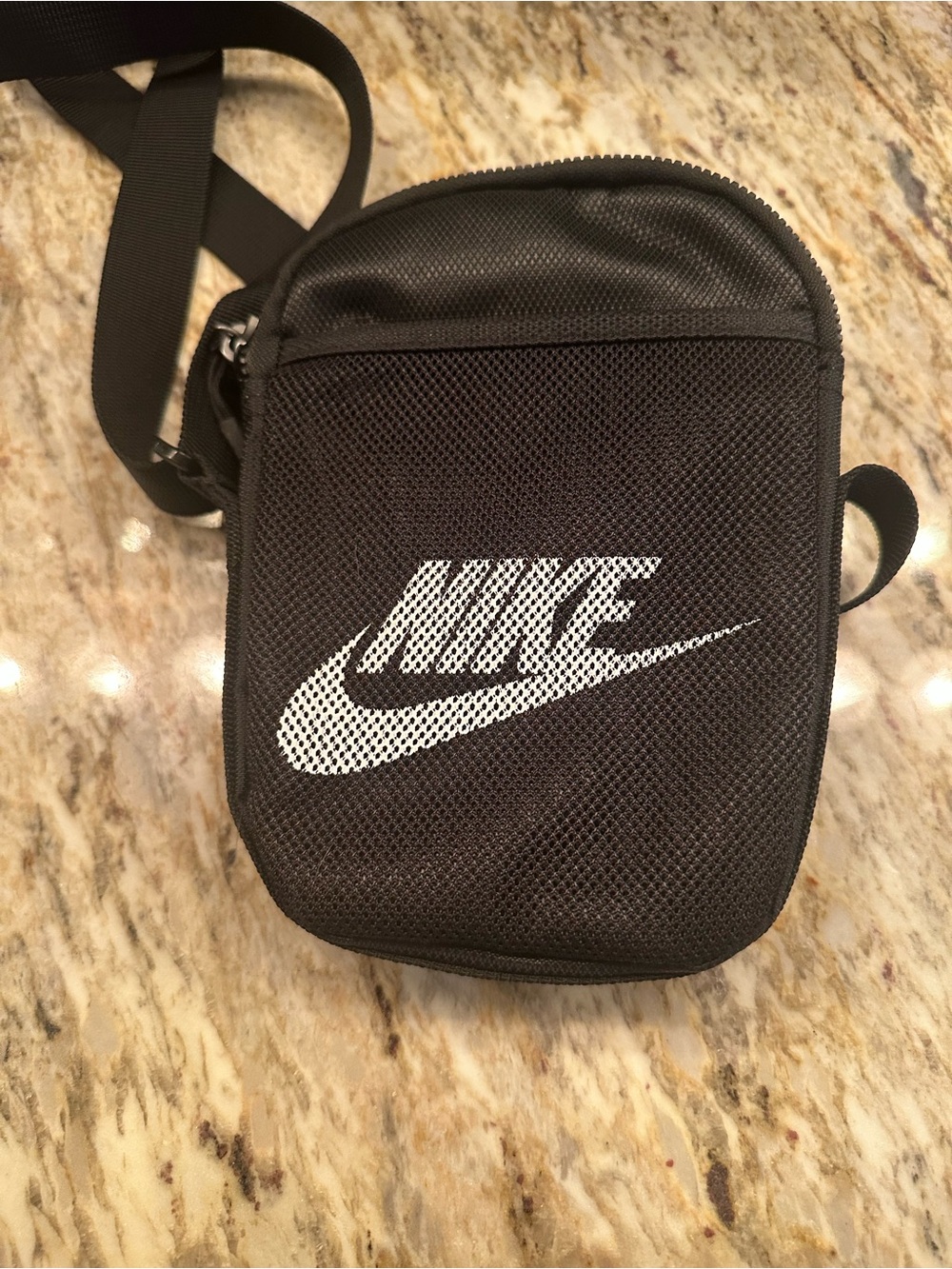 Nike Black Compact Crossbody Bag with White Logo